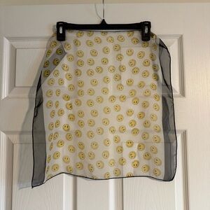 90s Style Happy Face Square Scarf